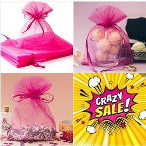 Set of 4 packages of this beautiful hot pink jewelry bag